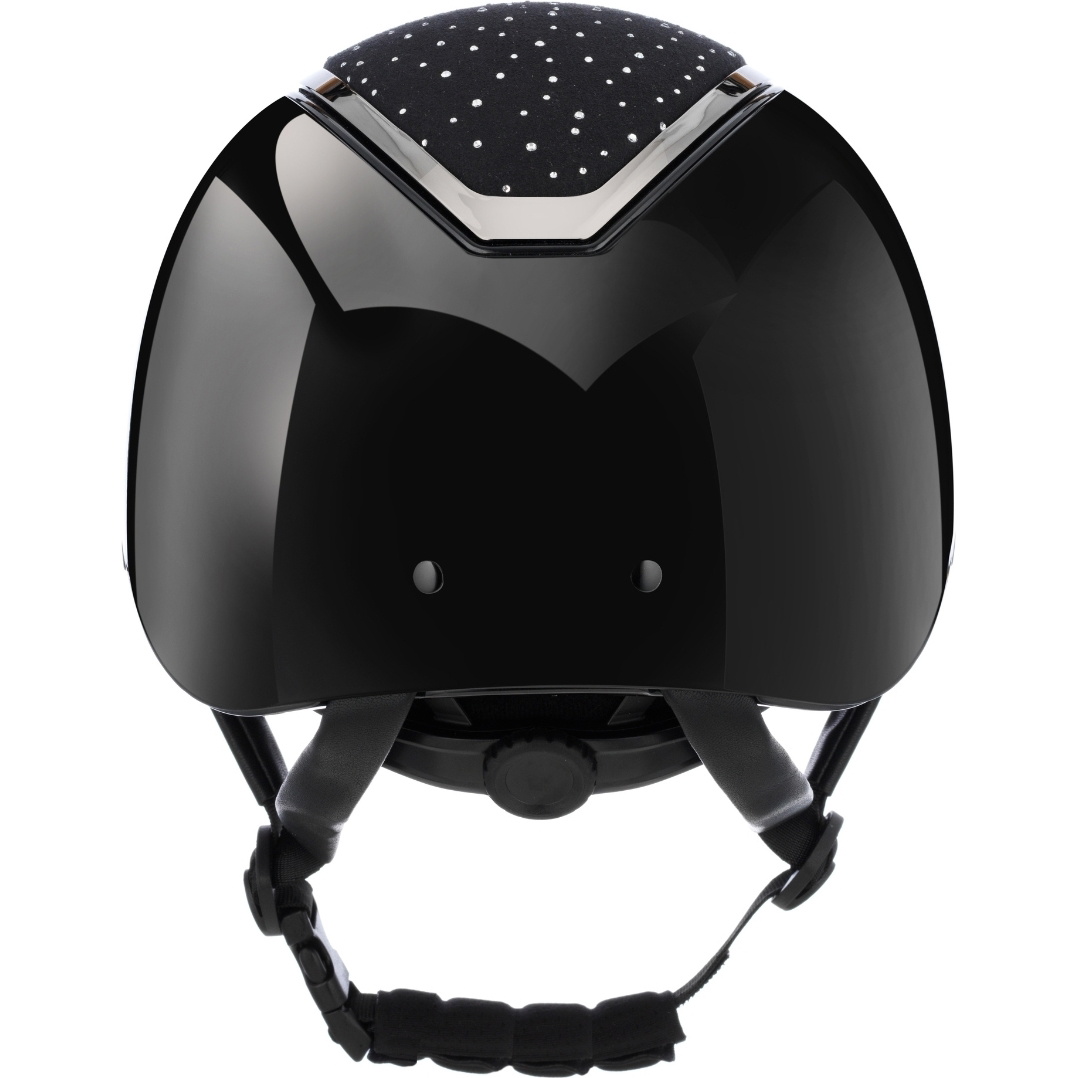 2024 Charles Owen Kylo Cristal Standard Peak Équitation Casque KYLOC - Black Gloss / Chrome